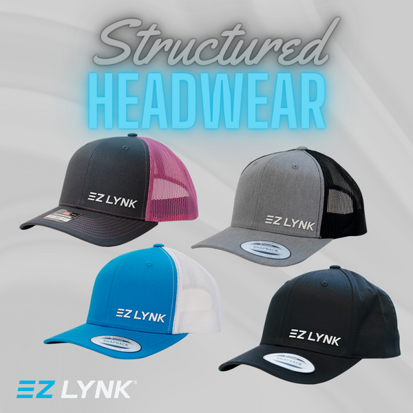 EZ Lynk Structured Hats Charcoal / Neon Pink